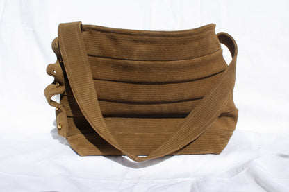 Ribbed Suede Pleated Bucket Bag - Sample 3