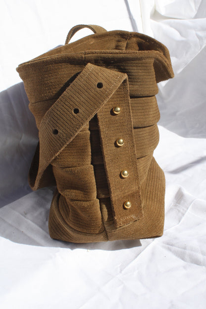 Ribbed Suede Pleated Bucket Bag - Sample 3