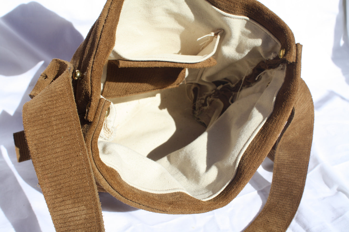 Ribbed Suede Pleated Bucket Bag - Sample 1