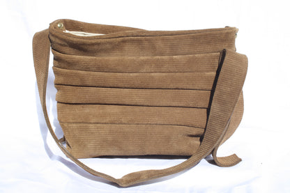 Ribbed Suede Pleated Bucket Bag - Sample 1