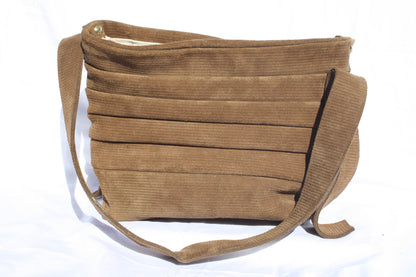Ribbed Suede Pleated Bucket Bag - Sample 1
