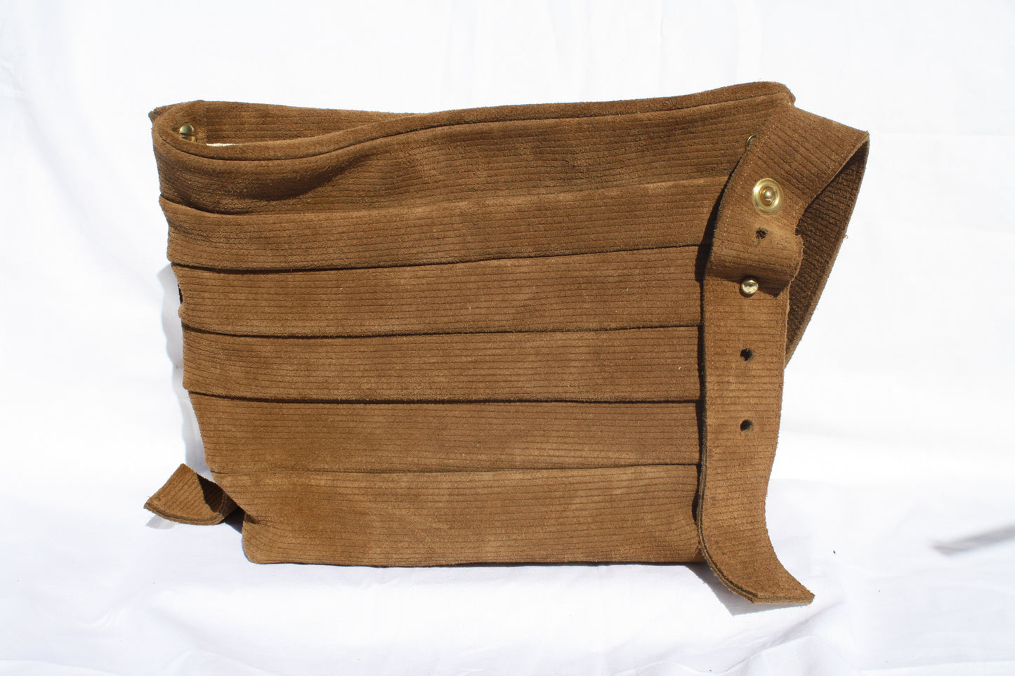 Ribbed Suede Pleated Bucket Bag - Sample 1