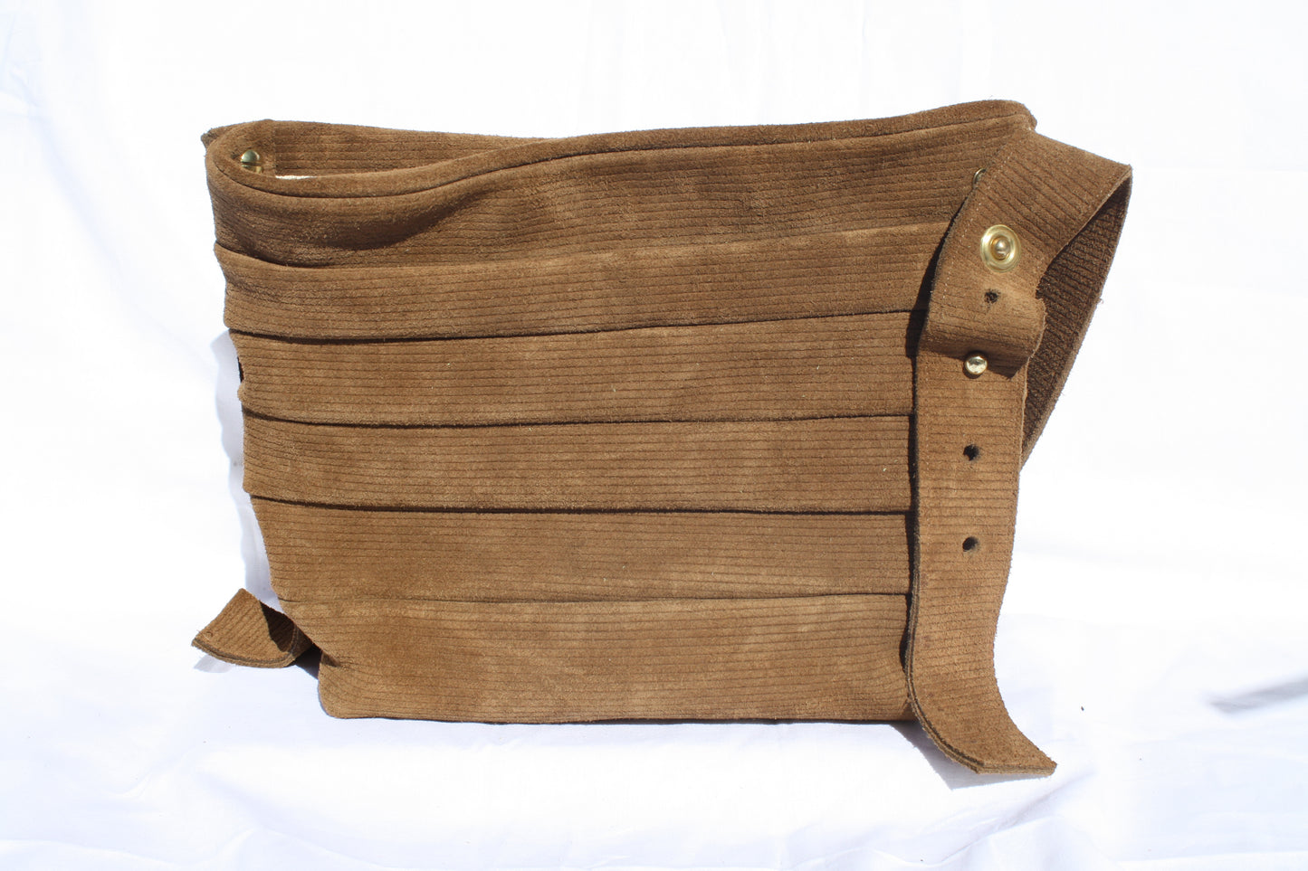 Ribbed Suede Pleated Bucket Bag - Sample 1