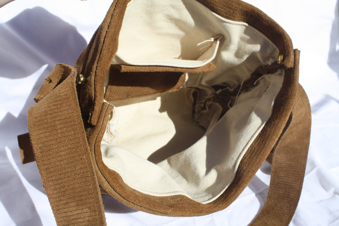 Ribbed Suede Pleated Bucket Bag - Sample 1