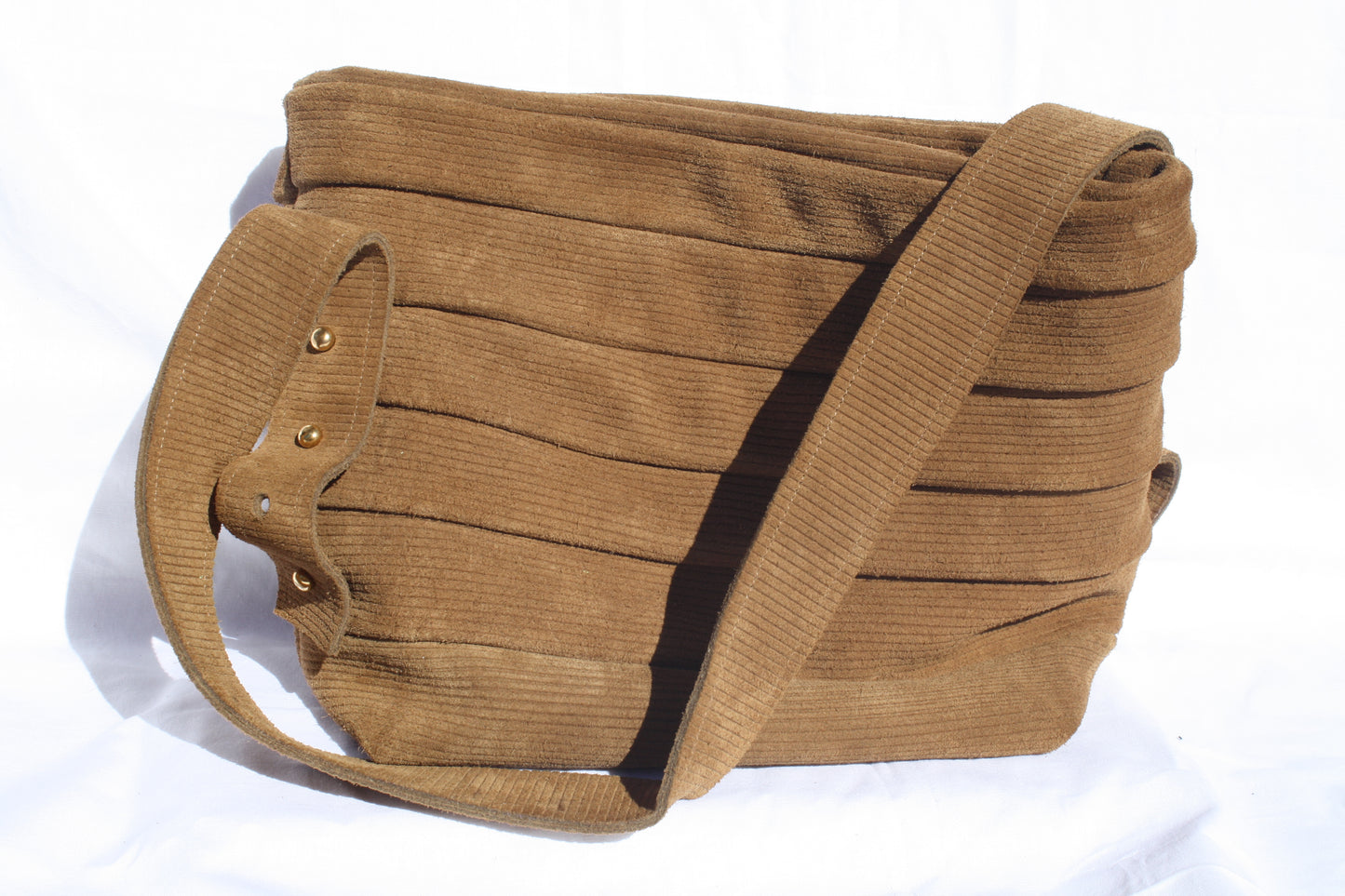 Ribbed Suede Pleated Bucket Bag - Sample 2