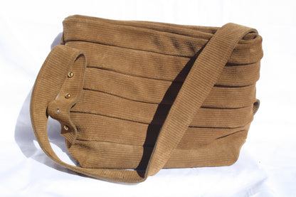 Ribbed Suede Pleated Bucket Bag - Sample 2