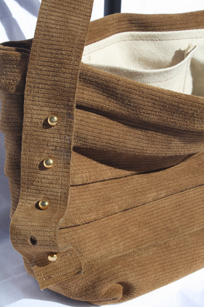 Ribbed Suede Pleated Bucket Bag - Sample 2