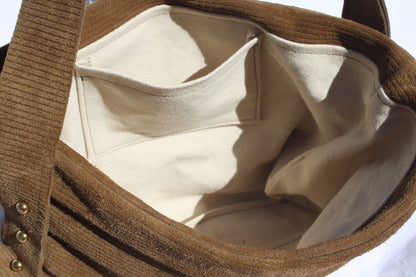 Ribbed Suede Pleated Bucket Bag - Sample 2
