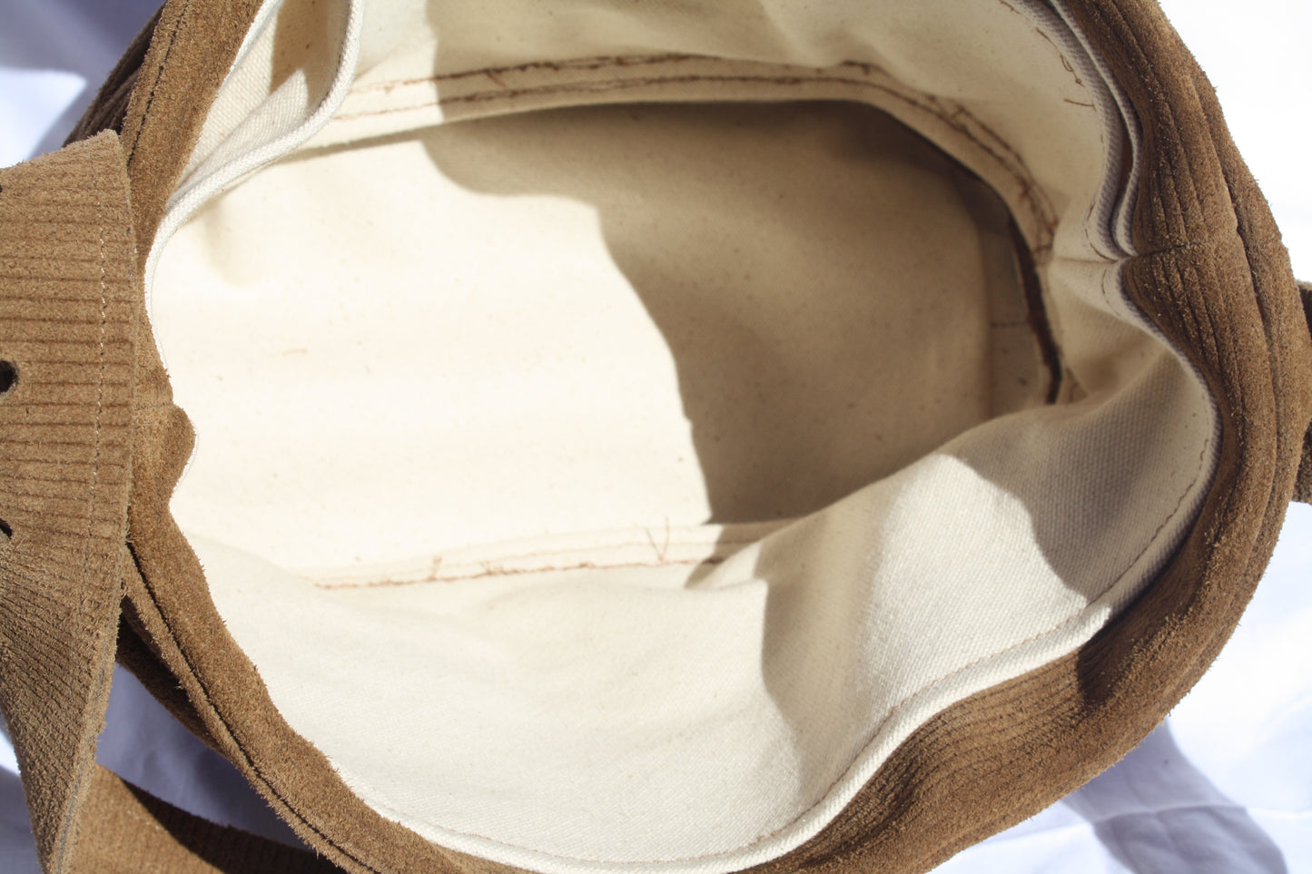 Ribbed Suede Pleated Bucket Bag - Sample 4