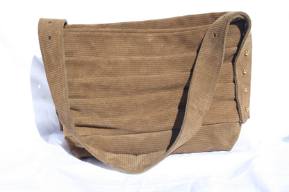 Ribbed Suede Pleated Bucket Bag - Sample 4